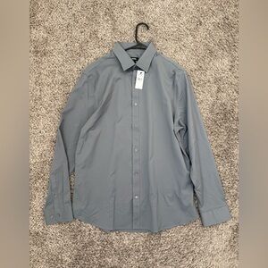 NWT Express Slim Performance Charcoal Dress Shirt